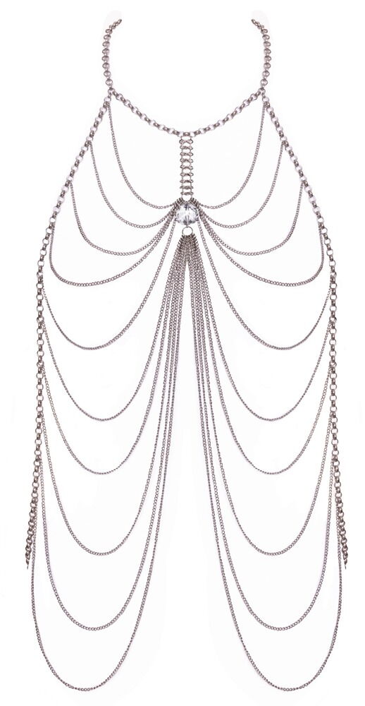 Körperkette mit Neckholder und großem Schmuckstein