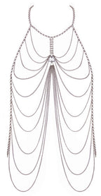 Körperkette mit Neckholder und großem Schmuckstein