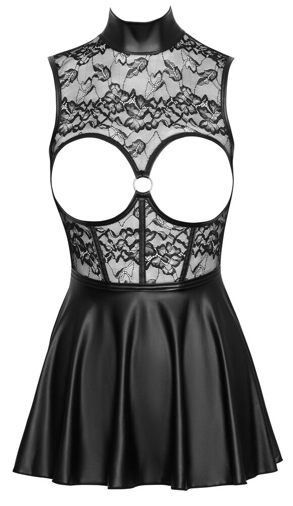 PARTY - Busenfreies Minikleid – Eleganter Mix Spitze und Mattlook