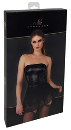 Noir - Lack-Mesh Tube Kleid mit Strumpfhalter