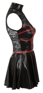 PARTY - Kleid im Wetlook mit feiner Spitze