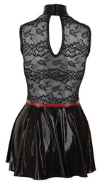 PARTY - Kleid im Wetlook mit feiner Spitze