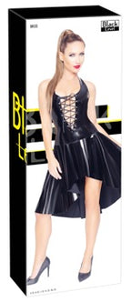 Black Level - Lack Kleid mit Neckholder und Schnürung