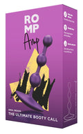 ROMP Amp Verpackung für Anal-Perlen, violette Box mit Produktgrafik
