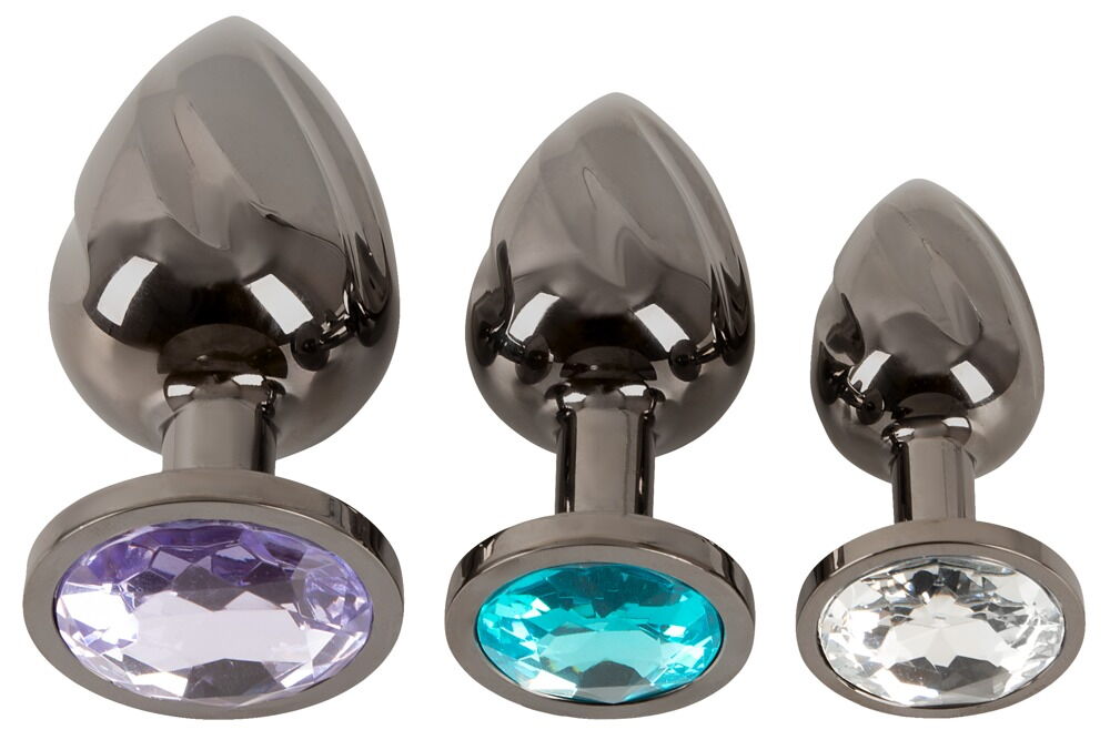 Metal Jewel Butt Plug Set