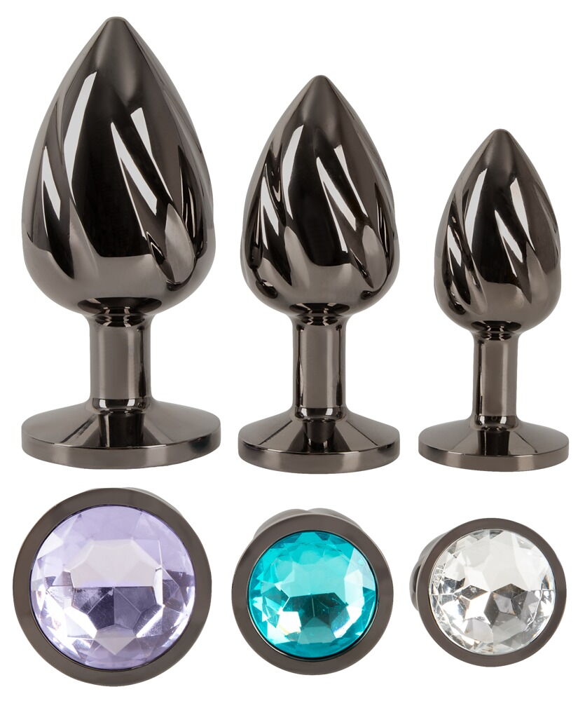 Metal Jewel Butt Plug Set