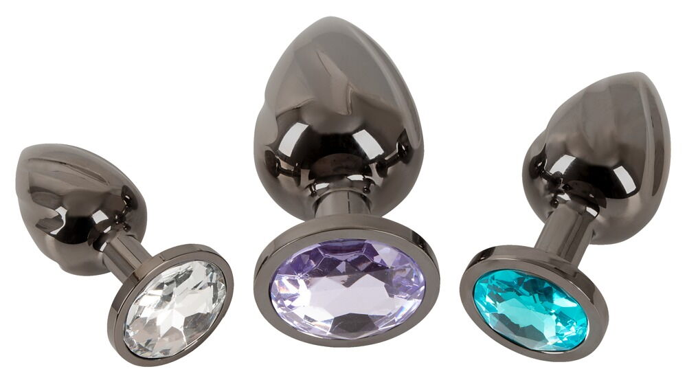 Metal Jewel Butt Plug Set