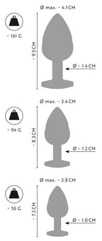 Metal Jewel Butt Plug Set