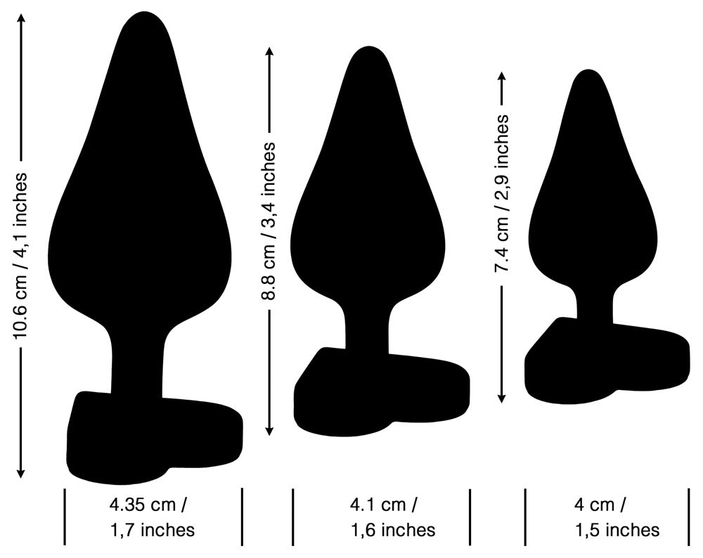 Luster – 3er Analplug-Set für progressives Training