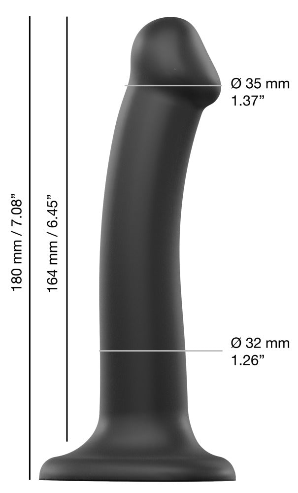 Strap-on-me Dual Density Bendable Dildo – Schwarz, Größe M
