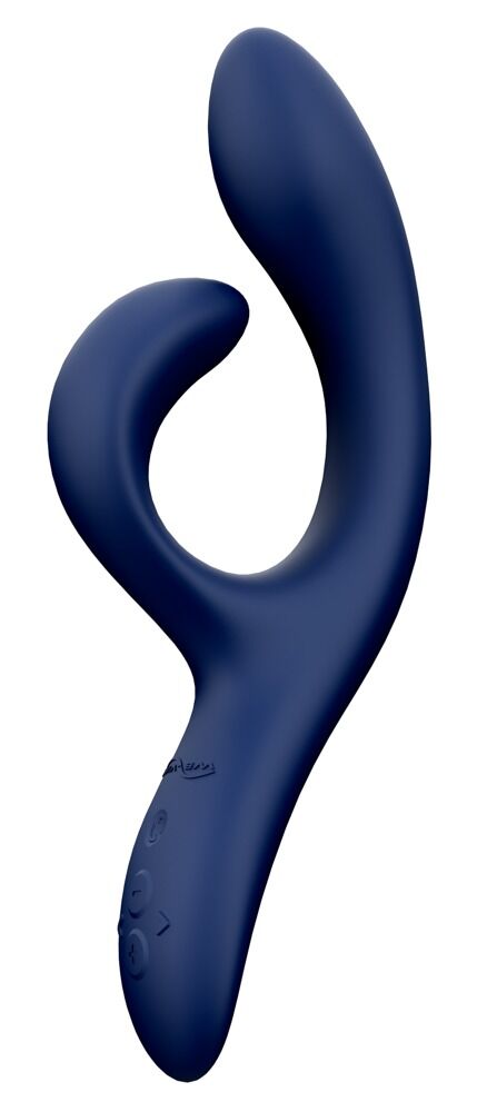 Ultraflexibler Vibrator in Dunkelblau, gebogene Form mit zentraler Öffnung