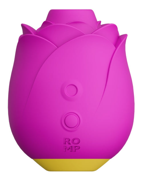 Silikon-Vibrationsgerät in Pink, abgerundete Form mit zwei knopfförmigen Bereichen vorn