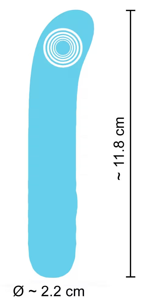Mini-Vibrator aus Silikon, hellblau, mit Kreis-Prägung