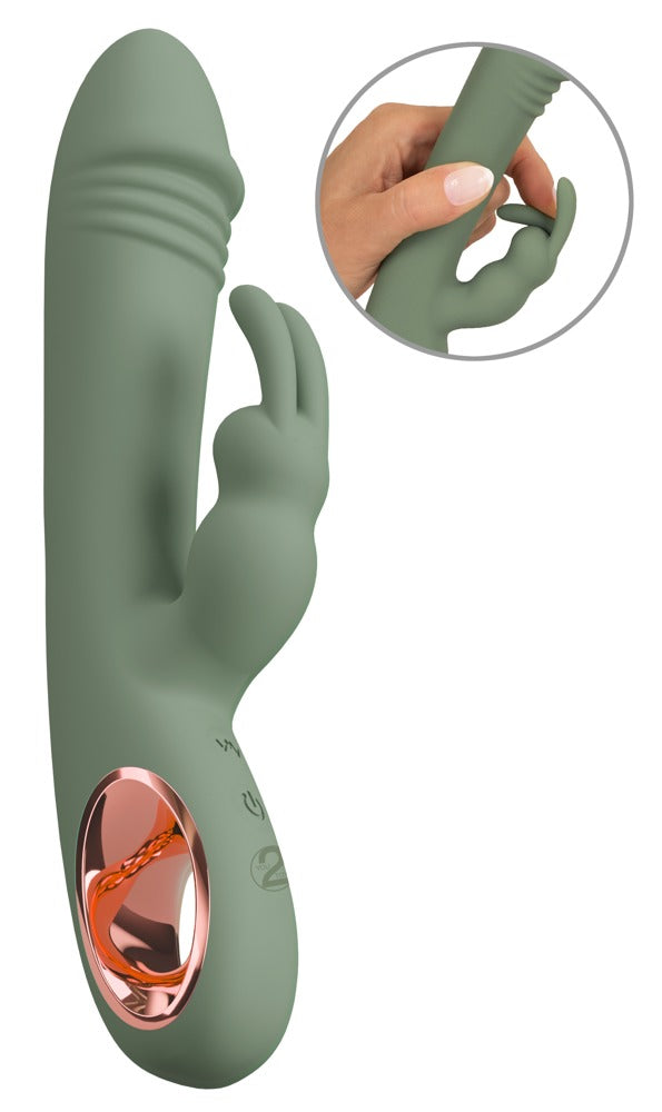 You2Toys - Slim Rabbit – Dualvibrator für intensive Dual-Stimulation - Olive