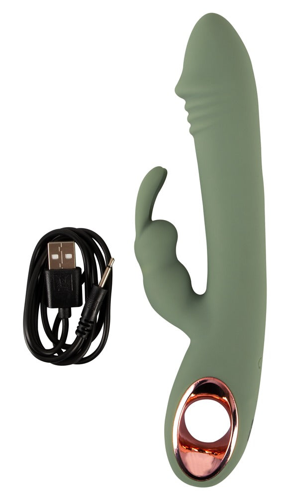 You2Toys - Slim Rabbit – Dualvibrator für intensive Dual-Stimulation - Olive