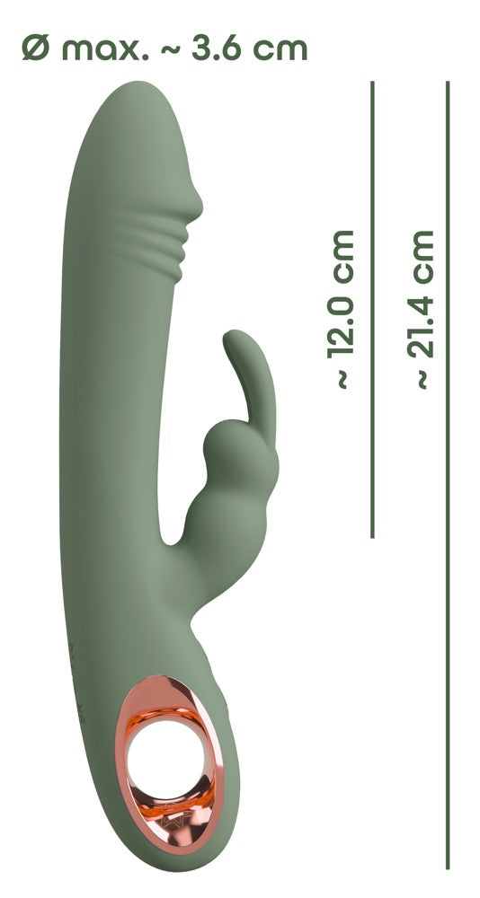 You2Toys - Slim Rabbit – Dualvibrator für intensive Dual-Stimulation - Olive