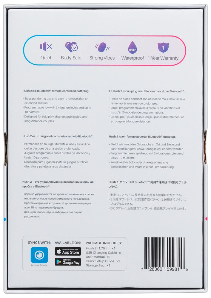 Lovense Hush 2 – Intelligenter Vibro-Analplug mit App-Steuerung