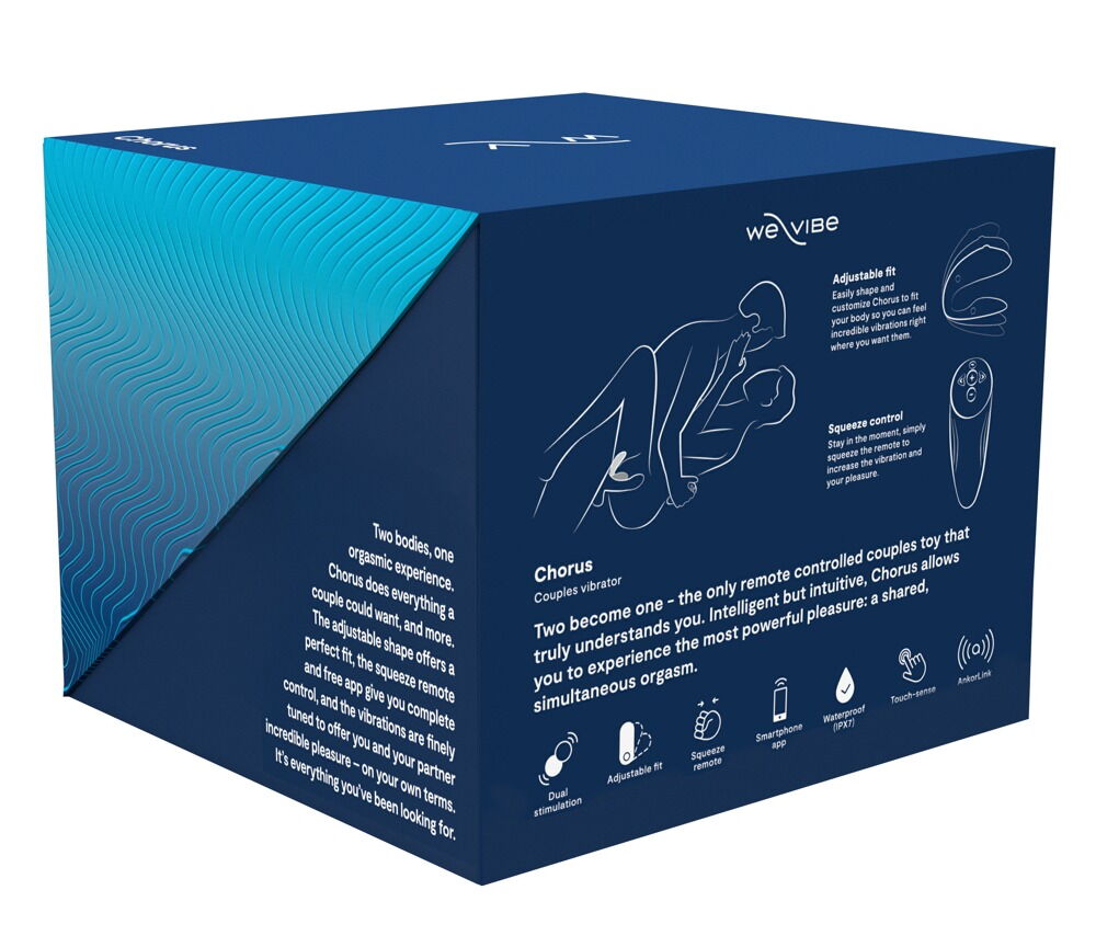 Paarvibrator-Verpackung weVibe Chorus in Blau mit Produktinfos