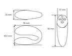 Maßskizze des Paarvibrators mit 78 mm Länge und 96 mm Handteilhöhe