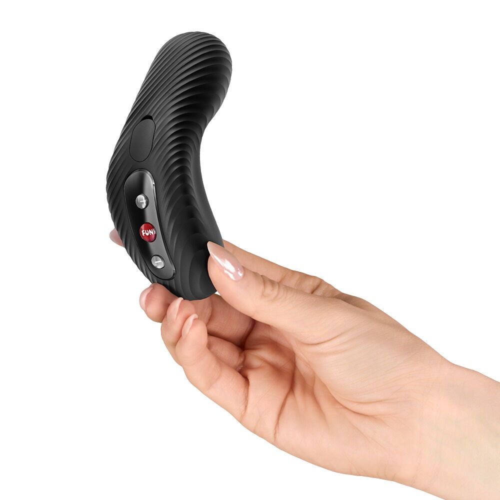 Fun Factory Handvibrator in Schwarz, Kopf mit Tasten und LED-Anzeige