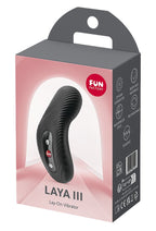 Verpackung für Fun Factory Laya III Lay-On-Vibrator mit Produktfenster