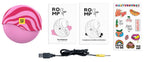 Pulsator „Spin“ in Pink mit Ringmuster und USB-Kabel