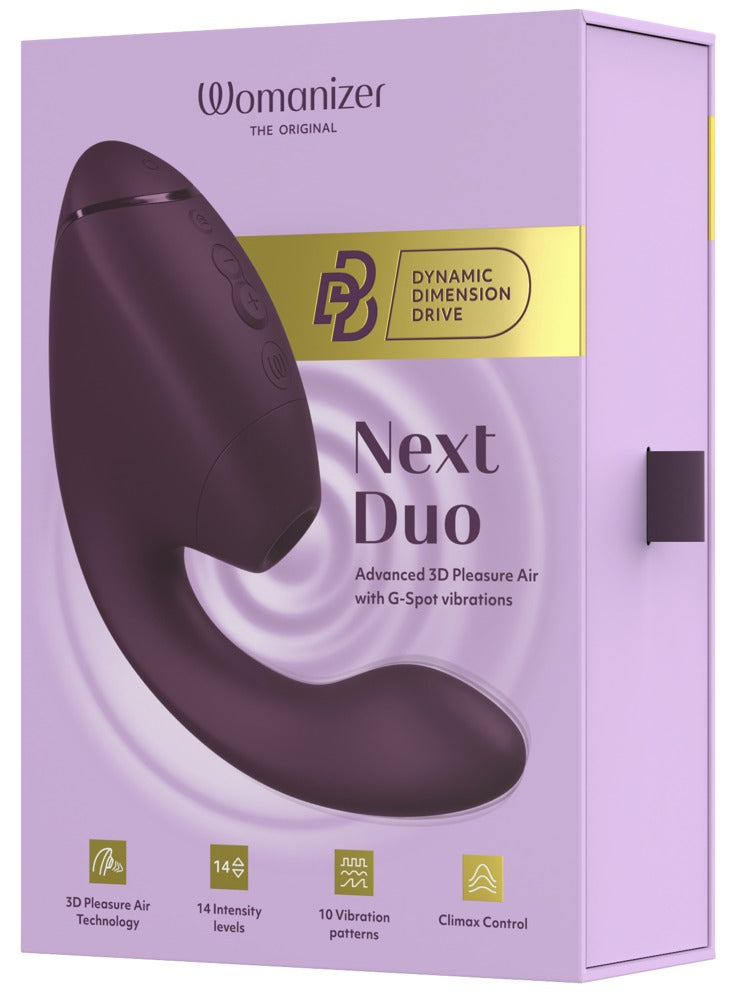 Womanizer "Next Duo" – Dual-Stimulator in Dark Purple