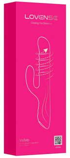 Velvo by Lovense Verpackung für Rabbit-Vibrator, magenta Box mit Logo