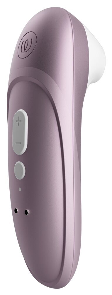 Handheld-Körperstimulator in Lila mit Tasten am Griff und runder Aufsatzspitze