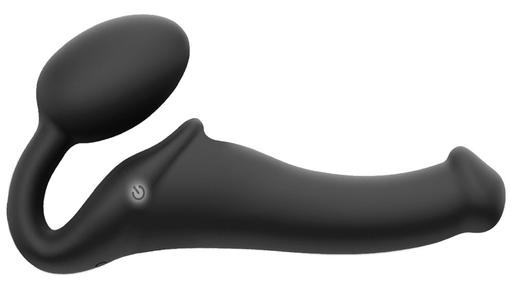 Vibrating Bendable strapless Strap-On M black