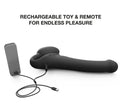 Vibrating Bendable strapless Strap-On M black