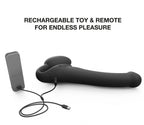Vibrating Bendable strapless Strap-On M black