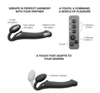 Vibrating Bendable strapless Strap-On M black