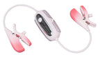 Vibrations-Nippelklemmen mit pinken Cliparmen und zentraler Bedieneinheit am Kabel