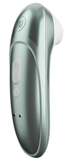 Handheld-Körperstimulator in Türkisgrün mit Tastenfeld und runder Aufsatzöffnung