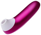 Handheld-Körperstimulator in kräftigem Pink mit weißem Aufsatz und abgerundetem Kopf