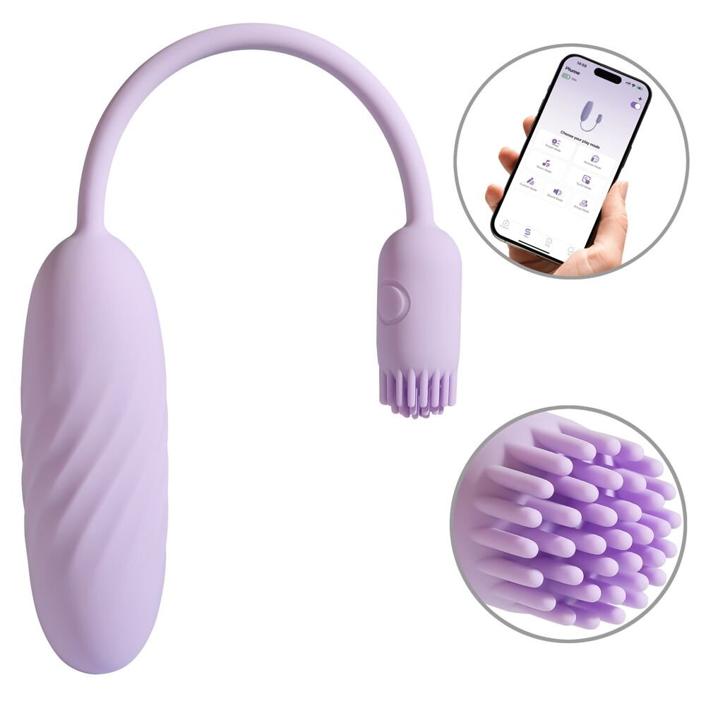 „Plume“ - Vibro-Ei mit flexiblem Vibro-Bürstchen von SVAKOM