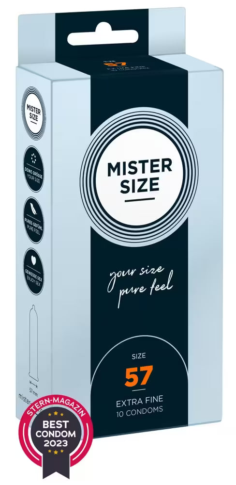 Kondom-Packung Mister Size Größe 57 mm, extra fein, 10 Kondome