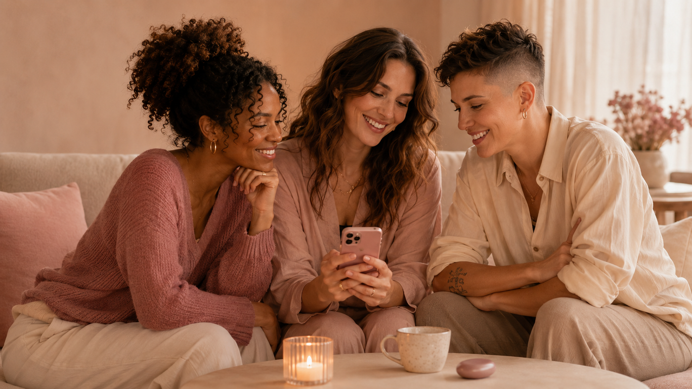 Drei Frauen Spielen ein Sexy Quiz