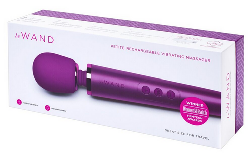 leWand petite Ladegerät-Vibrationsmassagegerät in dunklem Kirschton, Verpackung