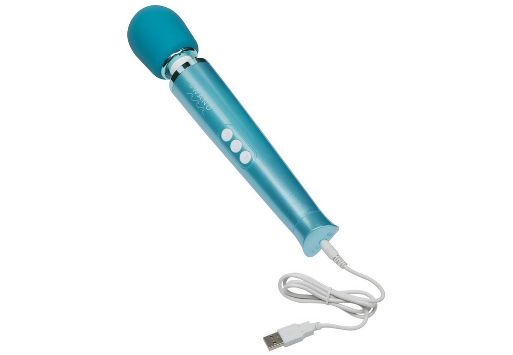 Handliches Unterwasser-Massagegerät türkisblau mit Ladekabel