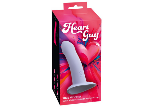 Vibratoren-Packung Heart Guy blau mit Saugfuß und Herz-Design