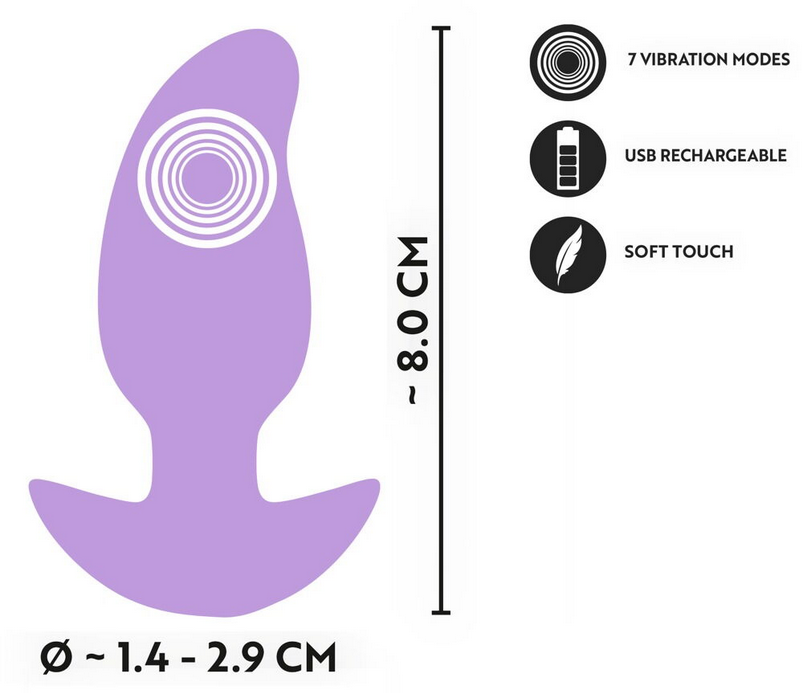 Cuties - Vibrating Mini Butt Plug- lila 6cm