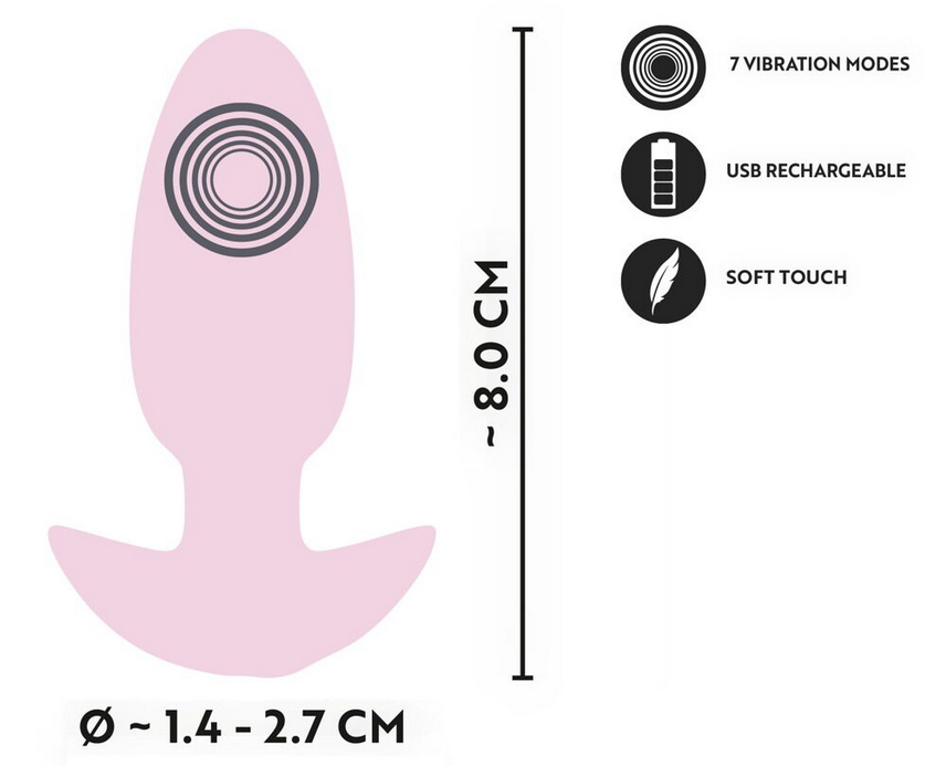 Vibrating Mini Butt Plug- Rosa