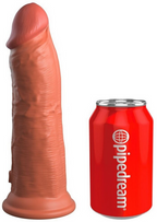 Realistischer Silikon-Vibrator in Braun, Vorderansicht mit sichtbaren Texturdetails