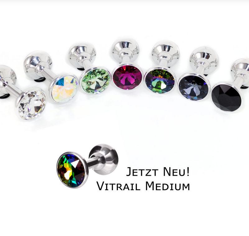 Ohrstecker-Set mit funkelnden Schmucksteinen in mehreren Farben, 30 mm
