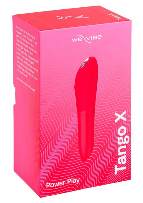 WeVIBE Tango X kompakter Vibrator in roter Verpackung mit Power-Play-Label