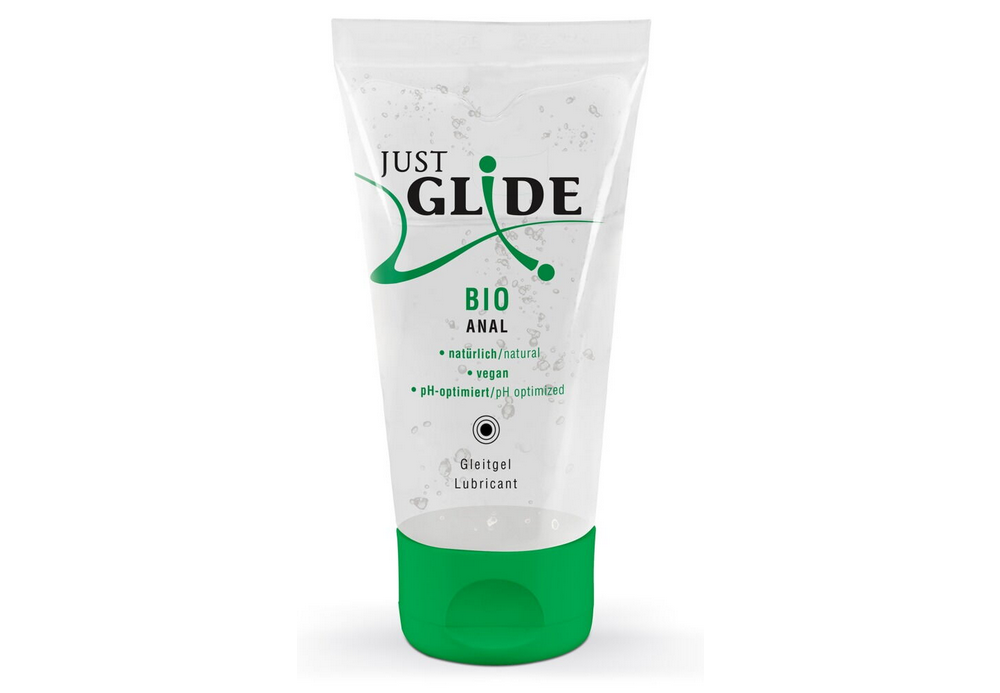 Wasserbasiertes Anal-Gleitgel Just Glide Bio Anal, Tube mit grünem Boden