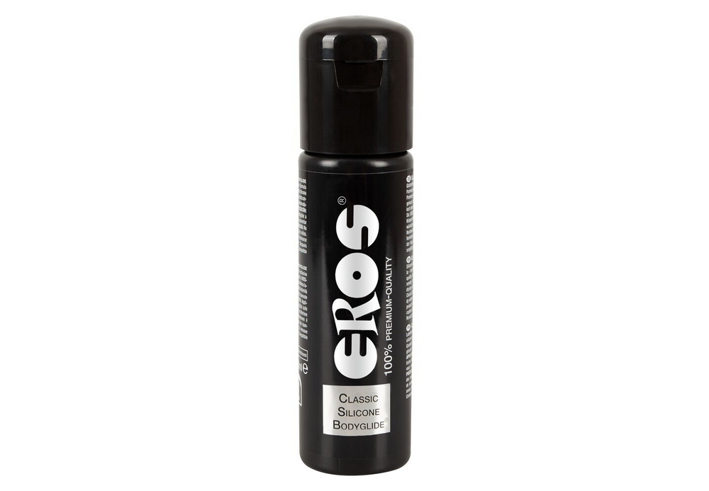 EROS Bodyglide Silikon-Bodyglide Spenderflasche, schwarzer Zylinder mit Etikett