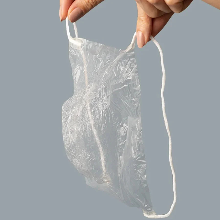 Lecktücher (3er) mit elastischen Bändchen, transparente Folie